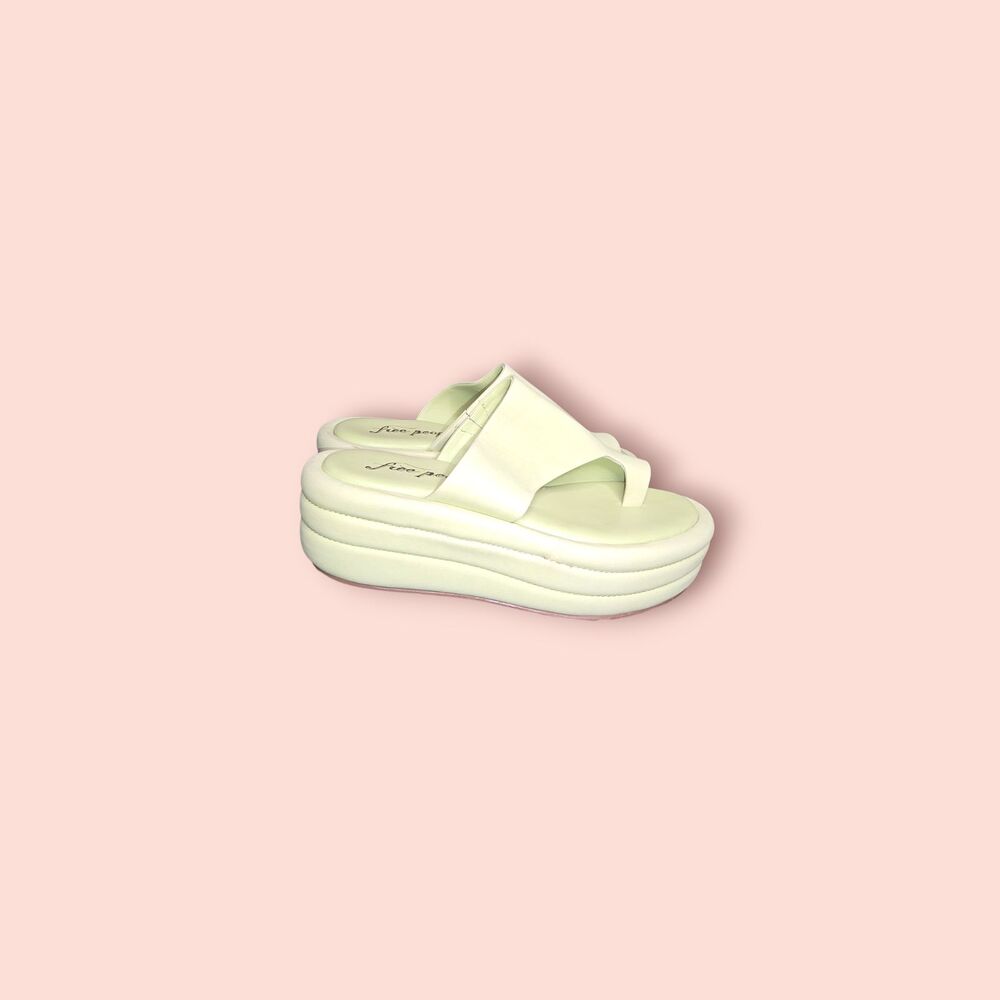 Free People Hayes Green Flatform Sandal Chunky Platform sz 38 7.5 Festival